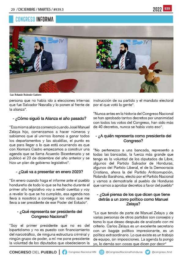 Presidente Redondo en Foro UNE TV